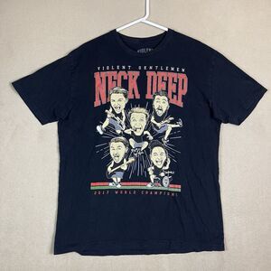 Violent Gentlemen T-Shirt Adult‎ Extra Large Black Neck Deep Short Sleeve Adult